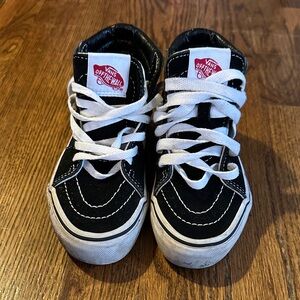 Vans Kids Black and White High-Top Skate Sneakers